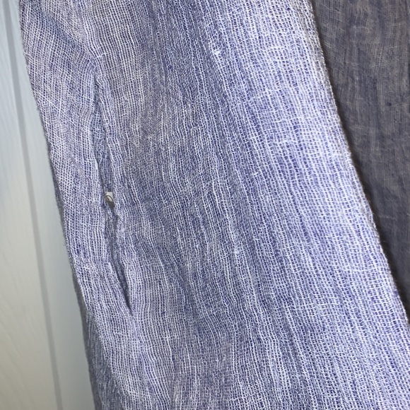 Zara gauzy Linen Tunic Dress, with pockets, blue & white woven fabric, NWT - Picture 9 of 11